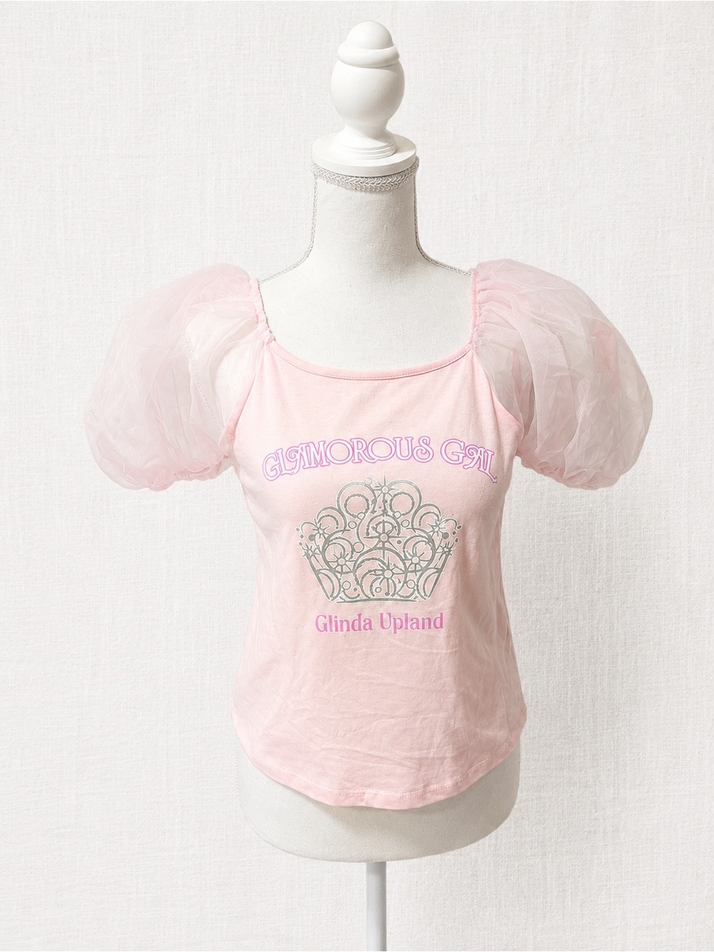 Glinda Upland 'Glamorous Girl' Pink Puff Sleeve Top